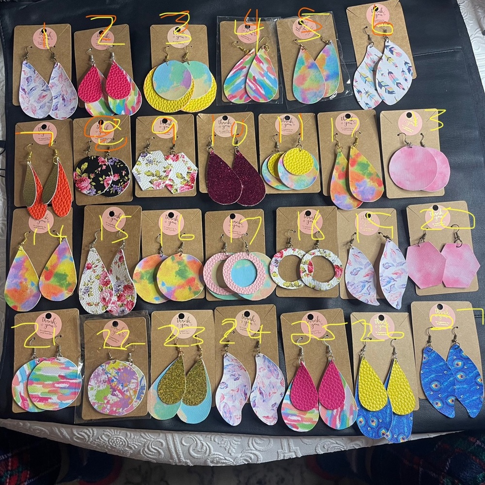 Colorful Women's Earrings Set handmade